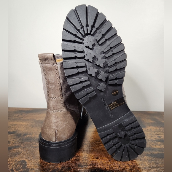 Lucky Brand Women Suede Wool Ilianna Lace Up Combat Boots Size US 7.5 - Picture 7 of 11